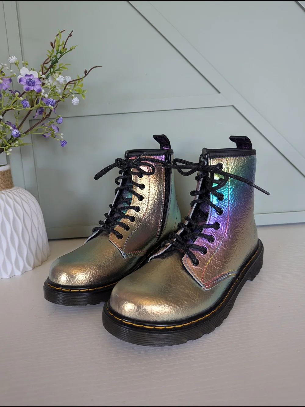 Dr. Martens Women's Iridescent Lace-Up Ankle Boots